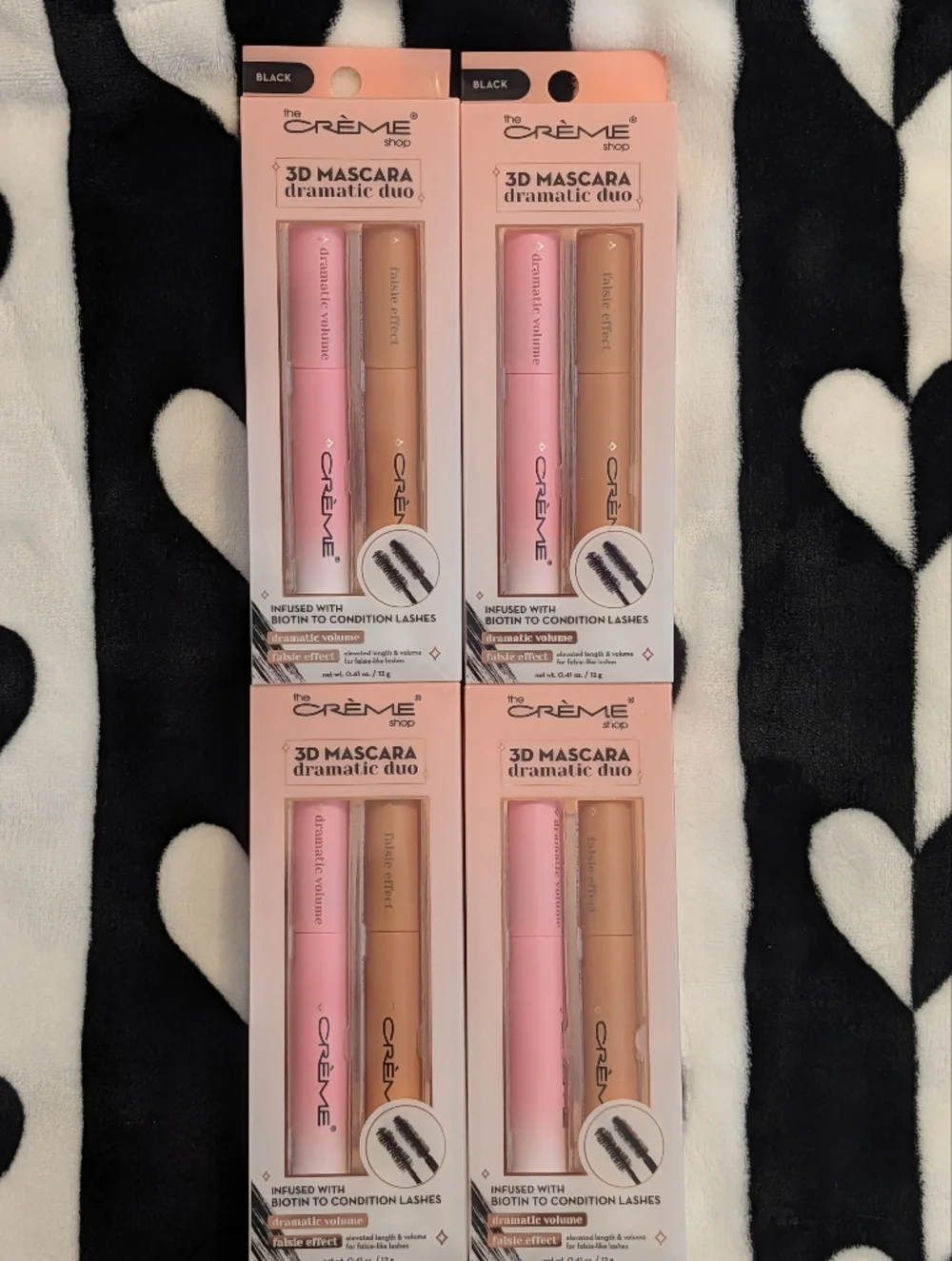 4 Boxes 3D Mascara Dramatic Volume & Falsie Effect Black Mascara Duo Bundle New